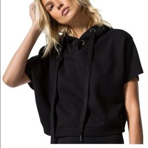 Alo Yoga Short Sleeve Hoodie, BLK, Medium